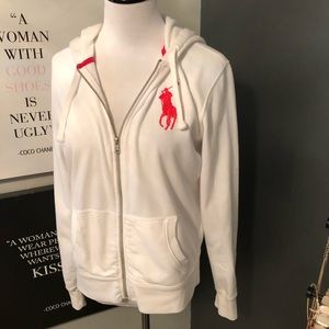 White polo sweatshirt